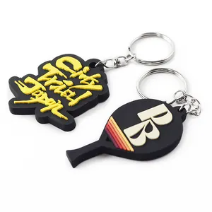 Custom 2D/3D Letter Personalized Logo Shape Rubber Pvc Key Chain Customised Soft Silicone Keychains