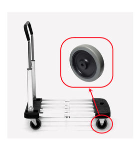 SQ 3 pouces Supply Roulettes De Chariots 100mm 4 pouces gris Tpr Pvc anneau tige pivotant chariot de nourriture roulettes - Product Image 5