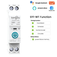 TONGOU API Smart Life Products 1P + N 1-63A DIN Rail Smart Home Commutateur sans fil Gradateur WIFI Mesure 1P + N 1-63A Disjoncteur