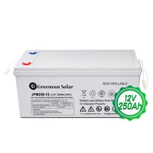 Công suất cao 12v250ah chì-axit pin OEM AGM chu kỳ sâu chì axit 12V 250AH pin năng lượng mặt trời