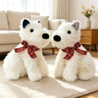 Peluche douce West Highland White Terrier, jouet en peluche Kawaii Westie pour machine à griffes d'arcade et cadeau pour enfants