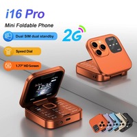 I16 Pro Lady couverture pliable Flip téléphone portable 1.77 "double Sim MP3 voix magique lampe de poche cadran de vitesse Senior téléphone portable à clapet