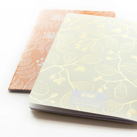 Journal pointillé Carnets personnalisés à motifs floraux de luxe avec feuille d'or