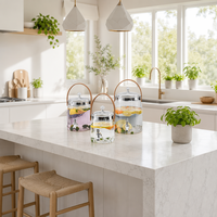 Grande carafe à eau froide en PET avec robinet et infuseur à fruits pour thé glacé et limonade, distributeur de boissons en libre-service