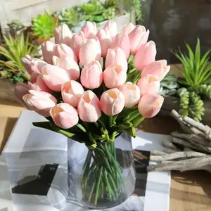 Lifelike PU Faux Tulip Flowers Artificial Factory Wholesale Artificial Flowers In Bulk Real Touch Tulip For Home Decor