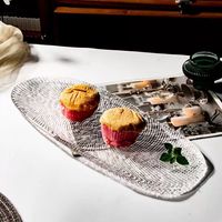 Europese luxe kristallen lange glazen schaal Italiaans design gouden rand decoratieve schaal voor snacks fruit afternoon tea