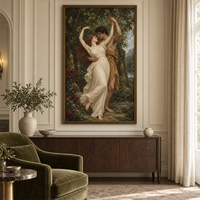 Peinture à l'huile de paysage de lac de montagne, crête enneigée, eau turquoise, forêt persistante, art mural pour la décoration du salon