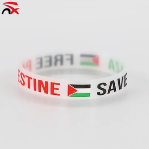 Bracelet promotionnel écologique taille <span class=keywords><strong>adulte</strong></span> unisexe en silicone avec drapeau palestinien pour <span class=keywords><strong>cadeau</strong></span> - Product Image 5