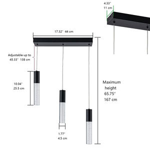 Adjustable Height Crystal Chandelier LED Pendant <b>Lighting</b> Long Dining Lights for Kitchen Island Moder Pendant Lamp with Dimmable - Product Image 6