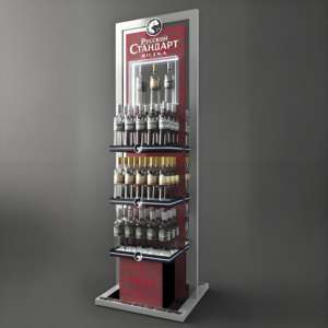 Promosi Toko Khusus untuk Rak Display Lantai Pop, Rak Display Minuman Botol Anggur dari Akrilik dan Logam untuk Ritel - Product Image 1