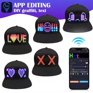 Casquette de baseball unisexe avec écran LED programmable par application Bluetooth rechargeable par USB, panneau d'affichage de messages défilants, style hip-hop streetwear snapback - Product Image 5
