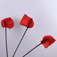 Konservierte Rote Anthurium-Flamingoblume Echte Natürliche Getrocknete Ewige Herzförmige Blume für Hochzeit Heim-Dekoration Geschenk