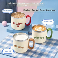Tasses à café isothermes en acier inoxydable 304 pour enfants, avec couvercles, design moderne et minimaliste, pour le bureau, idéales comme cadeau, vente en gros