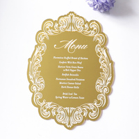 Real-Espejo dorado personalizado, acrílico, para bodas