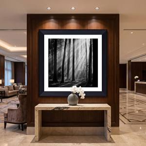 <span class=keywords><strong>Impression</strong></span> sur toile encadrée personnalisée Forêt Noire et Blanche <span class=keywords><strong>30x30</strong></span>, Décoration murale pour chambre d'hôtel, Peinture OEM ODM, Image en gros pour hall 5 étoiles - Product Image 5