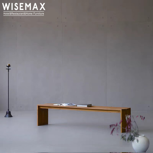WISEMAX FURNITURE High Quality Home Furniture Teak Wood Dining Room Long Bench Entrance Shoe-changing Stool for Villa Apartment
