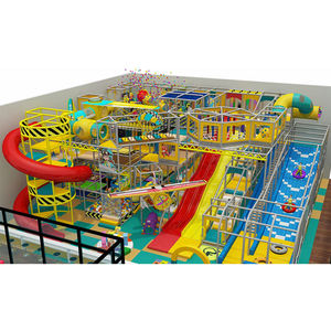 Aire de jeux intérieure haut de gamme pour la gymnastique avec trampoline, mur d'escalade souple, zone de saut et tyrolienne - Product Image 3