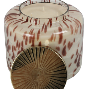 Candela Profumata Decorativa Macchiettata con Coperchio, Stile Pilastro, per Uso Interno ed Esterno - Product Image 5