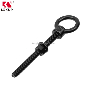 Écrous à œil à tige longue noirs avec rondelle et écrou M6 en acier inoxydable 304, boulon à œil de levage robuste, boulon à œil à épaule fileté pour usage intensif - Product Image 5