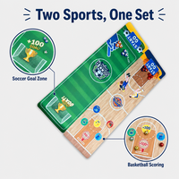 Jeu de table coulissant 2 en 1 double face football et basketball pour enfants et adultes
