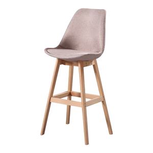 Tabourets de meubles commerciaux modernes avec chaise de bar haute en bois rembourrée à la main en acier inoxydable + tissu de velours Morden - Product Image 1