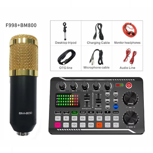Di động USB Live Card âm thanh Kit với Condenser Microphone DJ điều khiển và Mixer cho streaming phương tiện truyền thông podcast Studios - Product Image 2