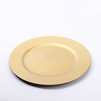 En gros Vaisselle En Plastique Or Ruban Assiettes À Dîner Pas Cher Décoratif Chargeur Plaque Pour Banquet