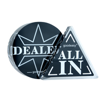Distributeur de boutons de poker, accessoires de poker tout en noir et double face, fournitures de jeux