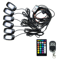 Control de aplicación de alta potencia 4/8/12 en 1 RGB LED Rock Lights Car Chasis Light Undergolw para Jeep Off-Road