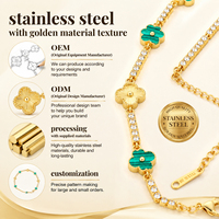 Acier inoxydable plaqué or PVD 18 carats en forme de papillon, en forme de cœur, trèfle à quatre feuilles - le dernier produit tendance le plus vendu