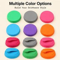 Couvre-boissons réutilisables en silicone de luxe avec styles plat et à languette, plusieurs couleurs pour une utilisation quotidienne
