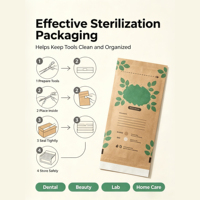 Pochette de stockage auto-scellante jetable, pochette de stérilisation à la chaleur sèche haute température, sac de désinfection en kraft pour salon de beauté et de manucure