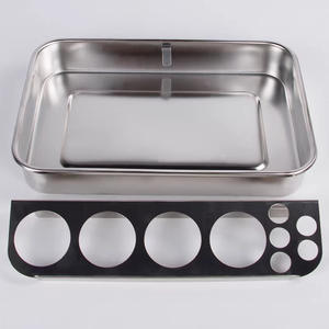 Juego de Recipientes Cilíndricos de Acero Inoxidable con Tapa Abatible, Recipiente para Almacenamiento de Alimentos, Color Sólido, Bandeja de Tratamiento de Alta Calidad, Uso General - Product Image 4