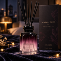 Flacon de parfum en verre rond ombré vide de 100 ml, à large ouverture, pour chambre, salon et collection maison