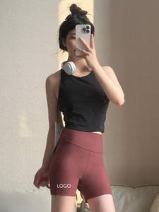 Pantaloncini da Yoga Sportivi Modellanti e Snellenti, Leggeri, Elastici, a Vita Alta, Monocolore, per Ciclismo e Fitness Femminile - Product Image 5