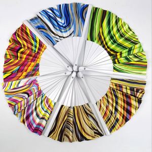 Éventail en plastique délicat QM 23cm, personnalisé, haute qualité, imprimé sur mesure, pour festivals, mariages, vente en gros - Product Image 4