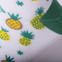 Chaussettes Jacquard Personnalisées en Gros à Motif Fruits Entiers, Blanches, Longues, Tricotées, Drôles
