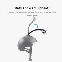 KAMPHO-Casque extensible bras incurvé pour vélo, selfie, angle réglable pour GoPro 11 10 9 8 7 6 SJCAM 4000 AIR AKASO H9
