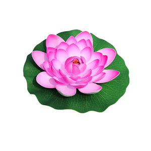 Fleurs de lotus artificielles pour décoration de bassin, aménagement paysager, fausses fleurs, nénuphars flottants en plastique pour l'eau - Product Image 1