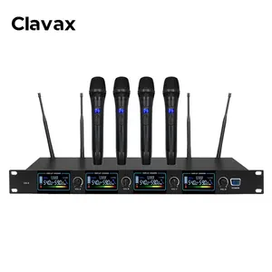 Clavax DX4 4 kanal UHF el mikrofonu HD ses kalitesi kablosuz mikrofon alıcı mesafesi 100m için canlı gösteri Karaoke