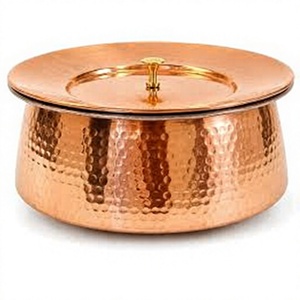 Luxury Copper Heritage Serving <b>Pot</b> with Handles Stainless <b>Steel</b> Cover Durable 58cm Diameter - Product Image 1