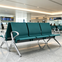 Bancs d'attente modulaires en acier durable, sièges à poutres pour gares ferroviaires, chaises d'attente pour cliniques avec ports de charge USB intégrés
