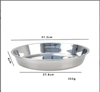 Assiette plate en acier inoxydable poli, de style coréen moderne, compatible micro-ondes, pour la cuisson à la vapeur des fruits et des gâteaux