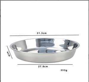 Assiette <span class=keywords><strong>plate</strong></span> en acier inoxydable poli, de style coréen moderne, compatible micro-ondes, pour la cuisson à la vapeur des fruits et des gâteaux - Product Image 6