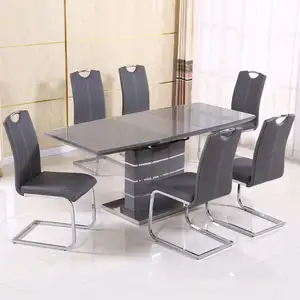 Modern Luxury Dining Tables Set Glass Dining Room Furniture Kitchen Restaurant Extendable Dining Tables