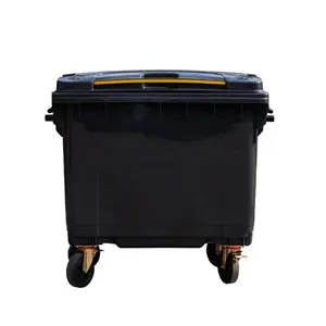 O-清洁轮式户外660升塑料回收垃圾桶、医院医疗垃圾桶、滚动方形垃圾箱垃圾桶