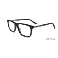 Monture de lunettes optiques rectangulaires minimalistes en acétate à monture complète pour hommes, style vintage, charnières flexibles à ressort