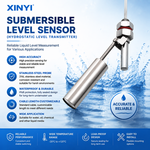 Sonde de niveau hydrostatique submersible 4-20 mA en acier inoxydable, capteur de niveau d'eau - Product Image 1