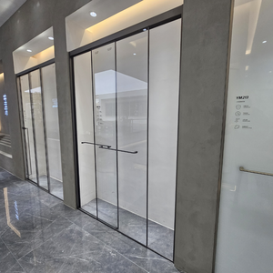 Cabine de douche coulissante en aluminium de style européen avec verre trempé : <span class=keywords><strong>Porte</strong></span> coulissante professionnelle entièrement fermée <span class=keywords><strong>pour</strong></span> hôtels - Product Image 1
