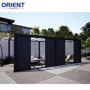 <span class=keywords><strong>Pergola</strong></span> moderne en aluminium et verre, best-seller, <span class=keywords><strong>avec</strong></span> lames réglables pour système d'ombrage de jardin et de terrasse extérieurs - Product Image 2
